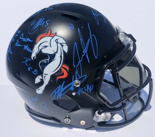 Denver Broncos Team Signed Auto Nfl Football F/s Authentic Helmet Lindsay Sutton