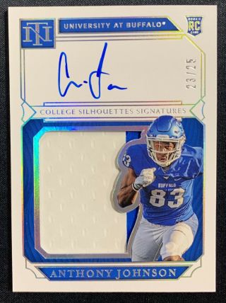 2019 Anthony Johnson National Treasures College Silhouette Patch Auto 23/25 Rpa