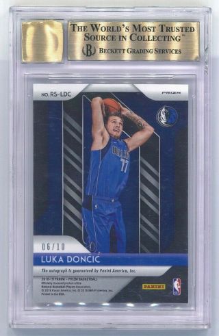 2018 - 19 PRIZM ROOKIE SIGNATURES 3 LUKA DONCIC PRIZMS GOLD AUTO 6/10 BGS 9.  5/10 2