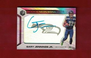 2019 Panini Elements Gary Jennings Jr.  Seahawks Autograph Auto Neon Signs Rc /99