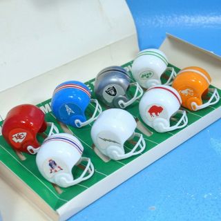 OFFICIAL MINI FOOTBALL HELMET KIT Go W/ Pros Coke AFL Orange c1965 Sports Toys 3