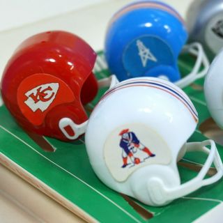 OFFICIAL MINI FOOTBALL HELMET KIT Go W/ Pros Coke AFL Orange c1965 Sports Toys 7