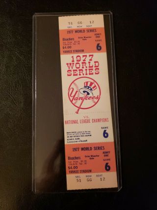 1977 World Series Game 6 Ticket Stub Reggie Jackson 3 Hr 