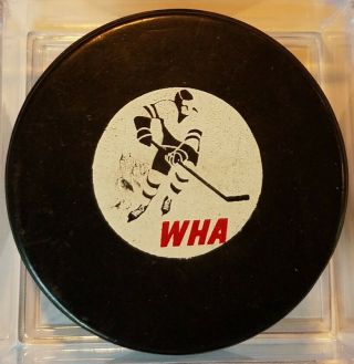 1974 - 75 WHA MICHIGAN STAGS HOCKEY OFFICIAL GAME PUCK OLD SLUG stamped CANADA 2
