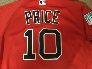 Boston Red Sox Game worn/used team issued ST Red Alt jersey 10 PRICE 6