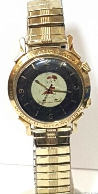 1954 Nfl World Championship Cleveland Browns Lecoultre Memovox 14k Gold Watch