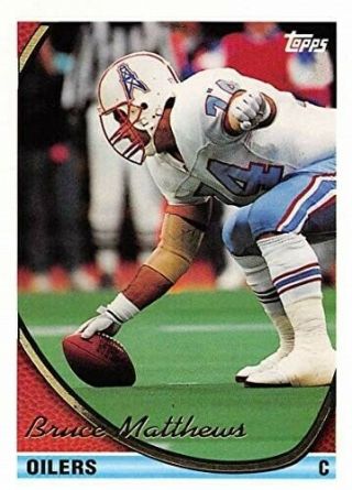 74 Bruce Mathews Houston Oilers Game Signed Helmet from the 1994 Season 12
