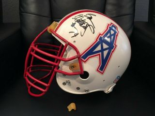 74 Bruce Mathews Houston Oilers Game Signed Helmet from the 1994 Season 2