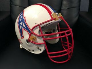 74 Bruce Mathews Houston Oilers Game Signed Helmet from the 1994 Season 4
