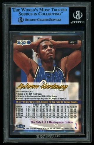 1997 - 98 Ultra Masterpieces Anfernee Penny Hardaway BGS Authentic 1/1 2