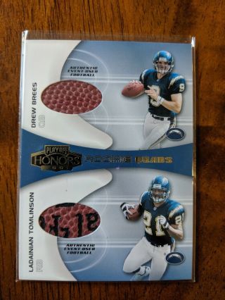 2001 Playoff Honors Drew Brees/tomlinson/thomas/terrell Rookie Quads Fb Relic