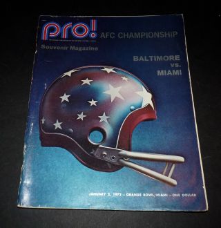 Orange Bowl Football Vtg Program Baltimore Colts Vs Miami Dolphins 1972