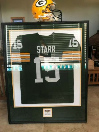 Bart Starr Autographed Jersey Green Bay Packers Superbowl Champions 1967 & 1968