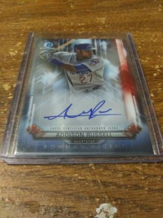 2017 Bowman Chrome Addison Russell Autographed & Ed Card 26/99