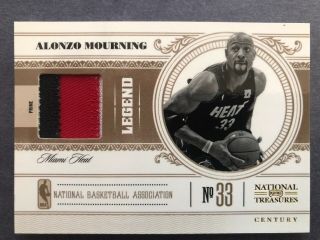 Alonzo Mourning 2011 - 2012 National Treasures Prime Card 22/25