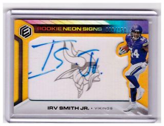 2019 Panini Elements Irv Smith Jr Rookie Auto Autograph Neon Signs Card D