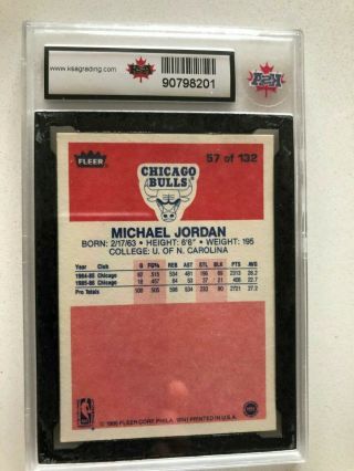 1986 Fleer 57 Michael Jordan RC Rookie KSA 9 PSA BGS 3