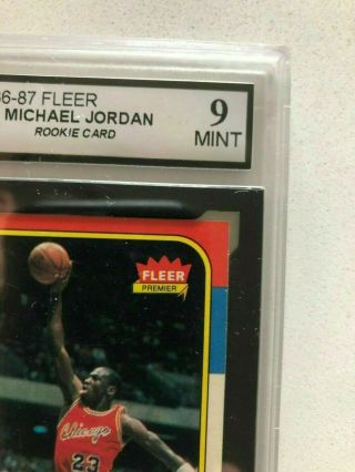 1986 Fleer 57 Michael Jordan RC Rookie KSA 9 PSA BGS 4