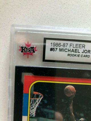 1986 Fleer 57 Michael Jordan RC Rookie KSA 9 PSA BGS 7