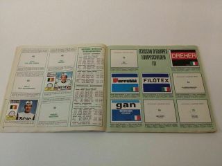 1972 Panini Sprint 72 cycling stickers & cards album with 164/250 4