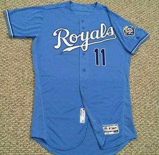 BUCHHOLZ sz 44 11 2018 Kansas City Royals Game Jersey Issued blue 50 yrs patch 2