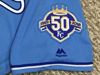 BUCHHOLZ sz 44 11 2018 Kansas City Royals Game Jersey Issued blue 50 yrs patch 5