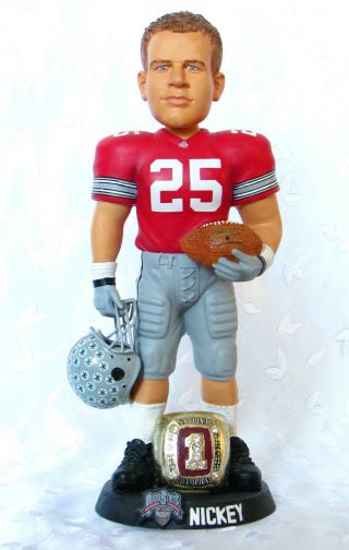 2002 Donnie Nickey Ohio State Buckeyes Red National Champions Bobblehead