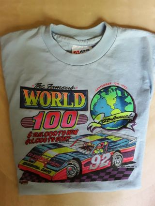Vintage 1992 World 100 Eldora Speedway Shirt Childs Size Small.