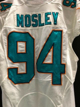 94 MIAMI DOLPHINS CJ MOSLEY GAME JERSEY FULL SET W/PANTS/SOCKS/BAG/CLEATS 3
