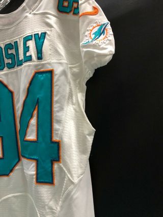 94 MIAMI DOLPHINS CJ MOSLEY GAME JERSEY FULL SET W/PANTS/SOCKS/BAG/CLEATS 4