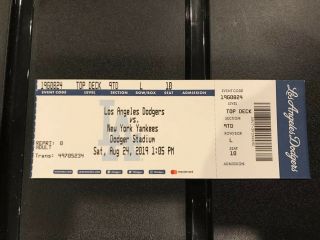 8/24/19 August 24,  2019 Yankees Vs.  La Dodgers Tickets Stubs Aaron Judge Hr