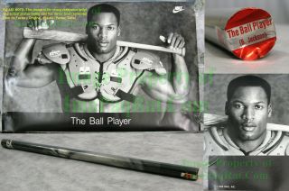 Nitf Factory Nike Poster Bo Jackson The Ball Player 1st Print W/ Label