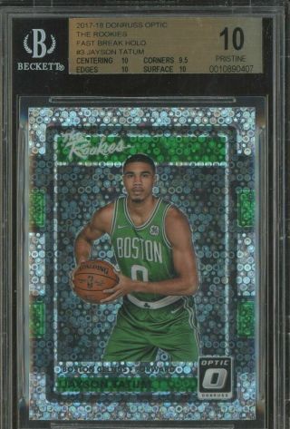 2017 - 18 Donruss Optic Fast Break Holo 3 Jayson Tatum Celtics Rc