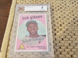 1959 Topps 514 Bob Gibson Rc Rookie Nm - Mt Bvg 8 Regrade Psa 8 To 8.  5