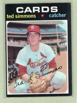1971 Topps 117 " Ex - Mt " Ted Simmons,  St Louis Cardinals (rookie Card)