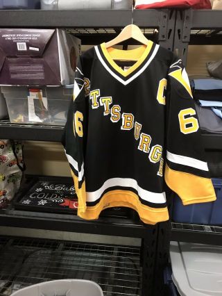 1993 Pittsburgh Penguins Mario Lemieux Authentic On Ice Jersey 2