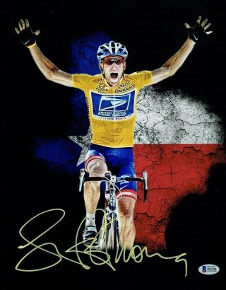 Lance Armstrong Autographed Signed 11x14 Photo Certified Authentic Bas