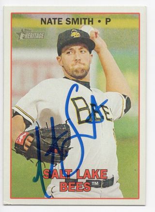 Nate Smith Signed Autographed 2016 Topps Heritage Minors Card Angels 99