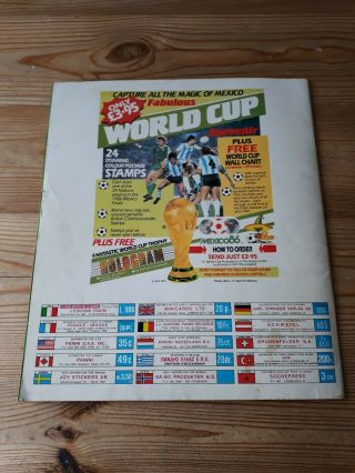 MEXICO 86 WORLD CUP PANINI STICKER ALBUM (90 COMPLETE),  IN 2