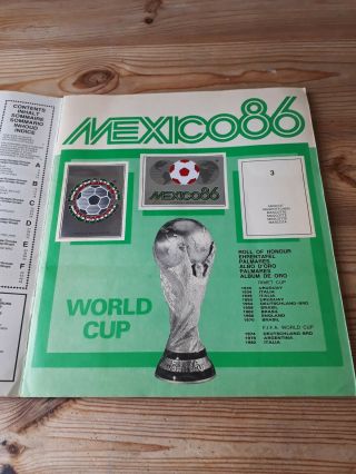 MEXICO 86 WORLD CUP PANINI STICKER ALBUM (90 COMPLETE),  IN 3