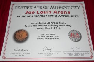 Joe Louis Arena Seats SET OF 2 Detroit Red Wings 4 Stanley Cups JLA STICKER 8