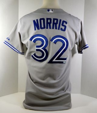 2015 Toronto Blue Jays Daniel Norris 32 Game Issued Grey Jersey