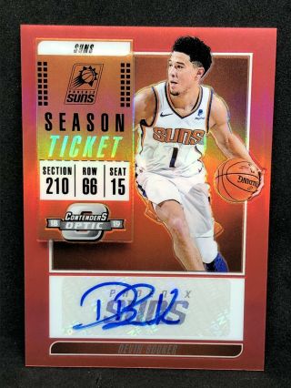 2018 - 19 Panini Contenders Optic Basketball Devin Booker Red /49 Autograph 