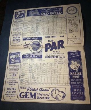 1941 Brooklyn Dodgers Vs Chicago Cubs Scorecard/program Ebbets - Pee Wee Reese
