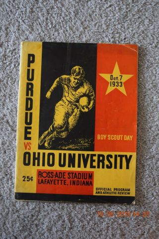 Purdue Vs Ohio University Football Program,  Ross - Ade Stadium,  October 7,  1933