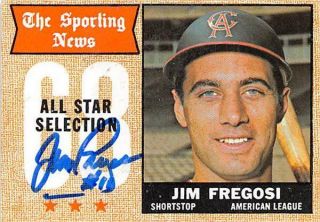 Jim Fregosi Autographed Baseball Card California Angels 1968 Topps 367 All Star