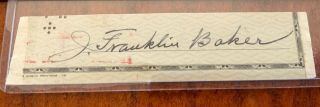 Frank " Home Run " Baker Autographed Sig.  Cut & Photo H O F 1955 Athletics Yankees