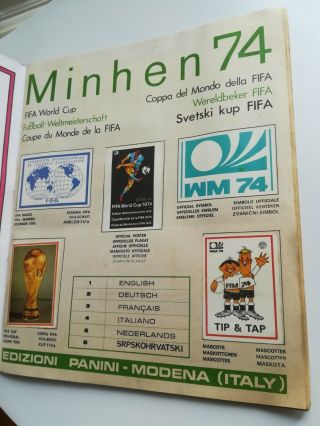PANINI ALBUM MUNICH 1974 FOOTBALL WORLD CUP ALBUM Yugoslavia edition 2