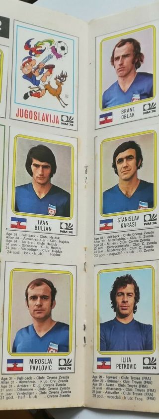 PANINI ALBUM MUNICH 1974 FOOTBALL WORLD CUP ALBUM Yugoslavia edition 7