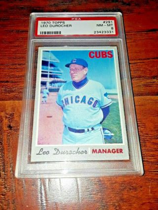 1970 Topps Psa 8 Leo Durocher 291 Chicago Cubs Manager